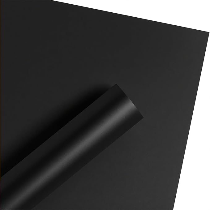 WRAPAHOLIC 20 Sheets Flower Wrapping Paper - 22.4 x 22.4 inch Black White Color Water-Resistant Floral Bouquet Wrapping Paper, Florist Supplies Packaging for Halloween Wedding Birthday Gift DIY