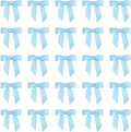 7Rainbows 50pcs Boutique 1.5" Light Blue Satin Ribbon Mini Bows for Craft Sewing Scrapbooking Wedding and Gift Wrapping