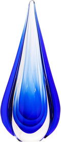 Luxury Lane Hand Blown Water Drop Sommerso Art Glass Sculpture for Home Decor 13 inch Tall Centerpiece Table Decoration