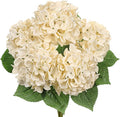 Hollyone Beige Hydrangea Artificial Flowers Large Artificial Hydrangeas Silk Flowers for Home Decor Indoor Wedding Flowers Bouquets Faux Flowers Kitchen Centerpiece Table Decorations
