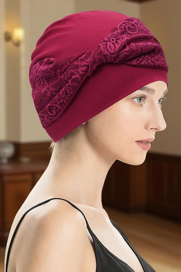 XYIYI Knot Chemo Headwear for Womens Cancer Patients, Stretchy Chemotherapy Headwraps Beanie Hats