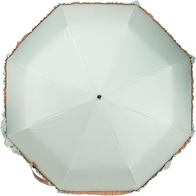 LCY Floral Edge Compact Umbrella Folding Anti-UV Parasol with Hook Handle Sunproof Rainproof & Windproof Umbrella