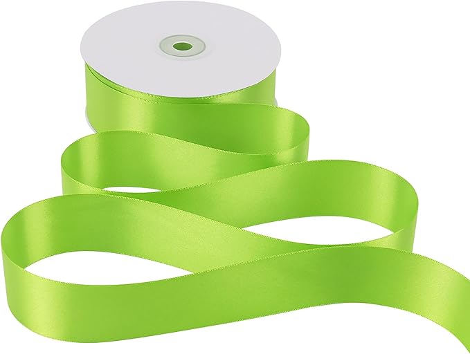MEEDEE Lime Satin Ribbon 1-1/2 inch Lime Ribbon Double Faced Satin Ribbon by 50 Yards Lime Green Ribbon for Christmas Tree, Wreaths, Crafts, Satin Weddings, Flower Bouquet, Holiday Decorating