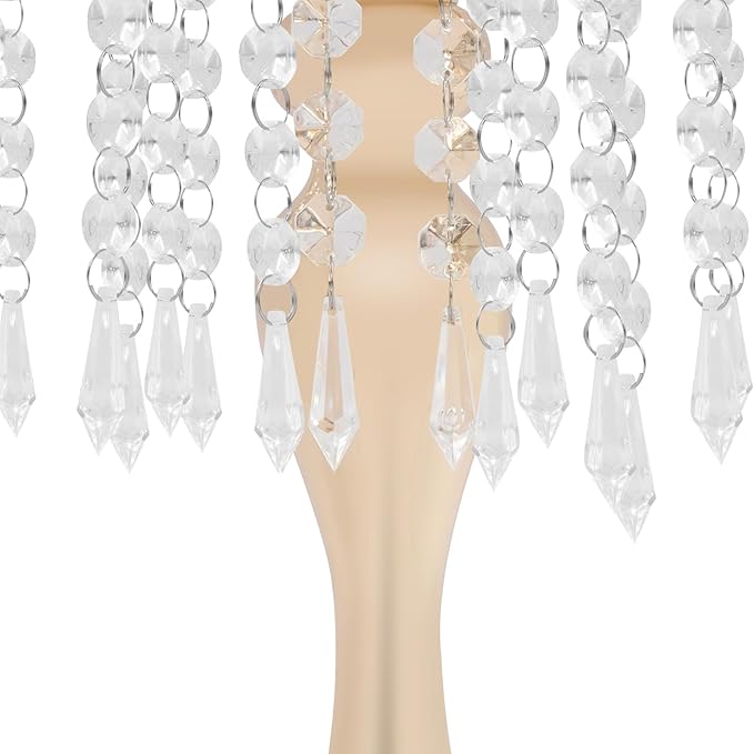 Flower Stand Vase, 10 Pcs Glam Crystal Wedding Reception Decorations with Sparkling Beads Table Center Display Flower Arrangement Flower Stand Metal Vase for Event Party Decor (Gold, H:13.78in)