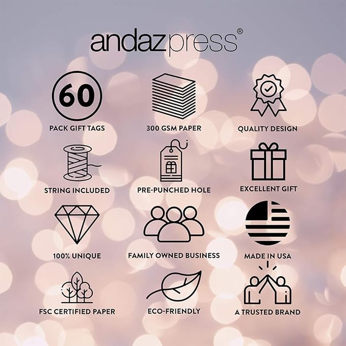 Andaz Press Christmas Holiday Season Classic Gift Tags, Merry Christmas to from Classic Favor Tags, Happy Snowman with Santa Hat Design, for Holiday Events, Parties, and Favors, 60-Pack