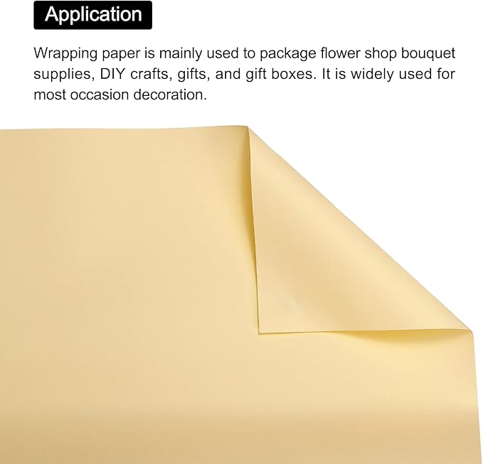 MECCANIXITY 20 Pcs Flower Wrapping Paper 22.8x22.8 Inch Waterproof Florists Wrapping Paper for Florist Bouquet Supplies, DIY Crafts, Gift/Gift Box Packaging Cream