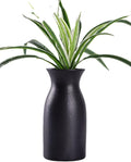 WHJY 6 inch Black Nordic Minimalist Matte Handmade Ceramic Vases, Japanese Zen Stoneware Flowerware, Floral Decorations, for Living Room, Study, Bedroom, Balcony, Bar - Short Black