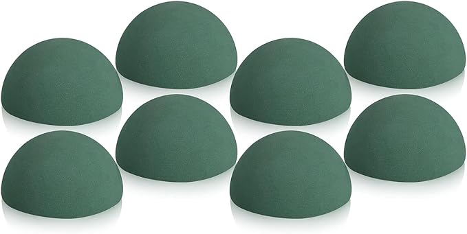 8Pcs Round Floral Foam Blocks Dry Half Blocks for Artificial Plant Arrangements Party & Wedding Decorations Flower Foam Block for Flower Arrangements