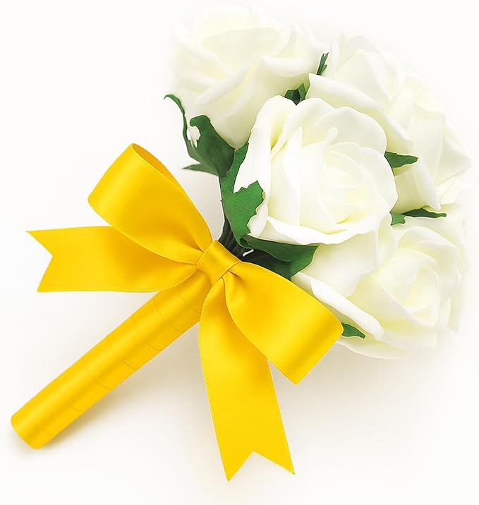 KINGLAKE Maize Yellow Satin Ribbon – 1 1/2'' x 100 Yards Polyester Golden Yellow Ribbon for Gift Wrapping, Wedding & Baby Shower Decoration, DIY Crafts, Sunflowers Floral Bouquets, Wreath Bows