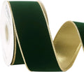 Ribbli Dark Green Velvet Wired Ribbon 2.5 Inch Luxury Matte Velvet Christmas Ribbon for Gift Wrapping Christmas Tree Decoration Crafts Wreaths Supplies - 10 Yards