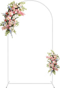 Asee'm 7.2FT White Wedding Arch Stand Metal Square Arched Backdrop Frame for Party Ceremony Birthday Bridal Baby Shower Garden Floral Balloon Arch Decoration