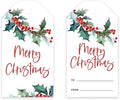 Andaz Press Christmas Holiday Season Classic Gift Tags, Merry Christmas to from Classic Favor Tags, Watercolor Holly Branch Leaves Design, for Holiday Events, Parties, and Favors, 60-Pack