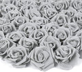 Artificial Rose Flower Heads, 100pcs Gray Roses Artificial Flower Foam Rose for DIY Wedding Bouquets Centerpieces Arrangements Party Baby Shower Home Decor (Stemless,Gray)