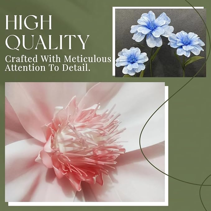 Giant Artificial Flower, 4.6ft Large EVA Flower Backdrop Decorations for Wedding Birthday Christmas Party Photography Shop Window Home Decor Props, Blue