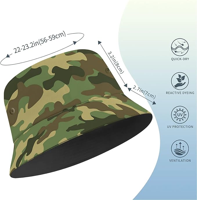 Bucket Hat for Women Men Unisex Sun Cap Packable Outdoor Fisherman Hat Headwear,Reversible Double-Side-Wear