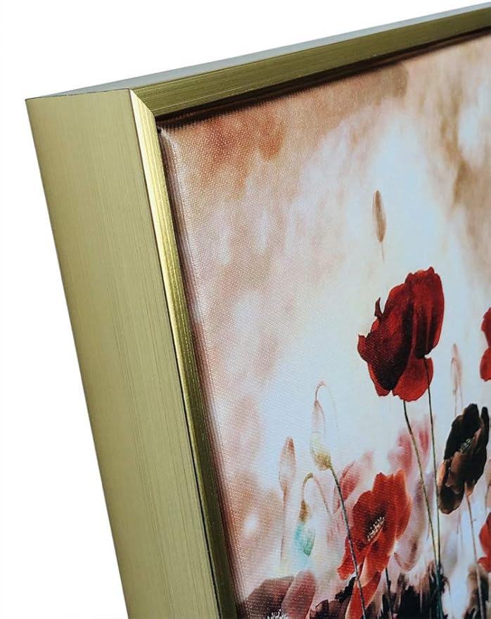 Wieco Art Framed Wall Art Blooming Poppies Canvas Prints Wall Art Colorful Flowers Pictures Paintings for Living Room Bedroom Bathroom Home Decorations Floral Giclee Artwork