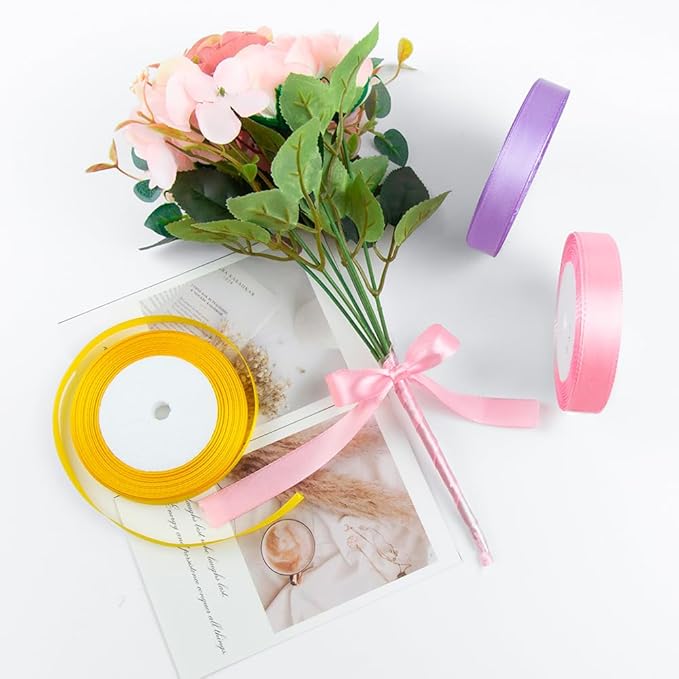 KMER LIFE 1-1/2 Inches x 25 Yards Solid White Satin Ribbon, Perfect for Crafts, Wedding Decor, DIY Hair Accessories, Sewing, Gift Package Wrapping and More