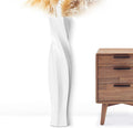 Tall Vases - 23.6" Tall Floor Vase for Home Decor, Floor Vases, Black Hexagon Twist Floor Vase, Fits Into Hay/Pampas Grass, Living Room, Office, Wedding Decor (White)