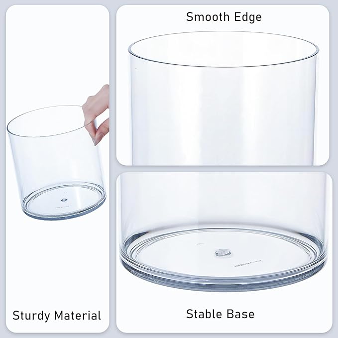 4 Pack Clear Acrylic Vase for Centerpieces 5.9x5.9 Inch Cylinder Wide Mouth Vase for Flowers, Home Decorative, Office, Wedding Party