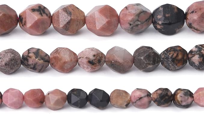 Faceted Natural Rhodochrosite Stone Round Beads 8mm 36cm/Strand for Jewelry Making