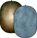 Kate Collapsible Backdrop Double Side Pop up Background Blue & Brown Abstract Folded Double Sided Backdrops for Photography, 5x6.5ft(1.5x2m)
