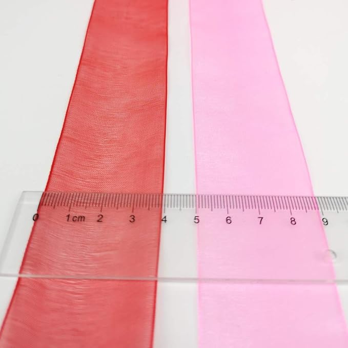 Chenkou Craft Solid Organza Ribbon Assorted 24 Yards Craft Bow Party Decoration Packing Ribbons (Mix, 1 1/2"(40mm))