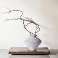 Wabi Sabi Vintage Vase, 6.1" Tall Wabi Sabi Decor Rustic Farmhouse Pottery Vase for Centerpiece, White Textured Pottery Flower Vase for Home Decorative, Table, Living Room, Bedroom, Bathroom, Kitchen