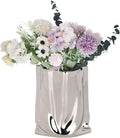 VanEnjoy Large Silver Vase - Wide Mouth, Ceramic Silver Vases for Home Decor