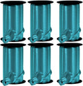 PMU Curling Ribbon - Crimped Texture Curling Ribbons for Gift Box Wrapping, Florist Flowers, Birthday Party Decorations, Festival Art Craft & Christmas Décor - Turquoise 3/8 Inch X 250 Yards, Pkg/6