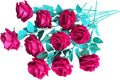 10 Pcs Artificial Rose Bouquets in Faux Flowers with Flannel and Silk-Like Touch Highly Realistic Handmade Ideal for Wedding Hotel Decorations as Well as Festival Party Decoration Gift & Props (red)