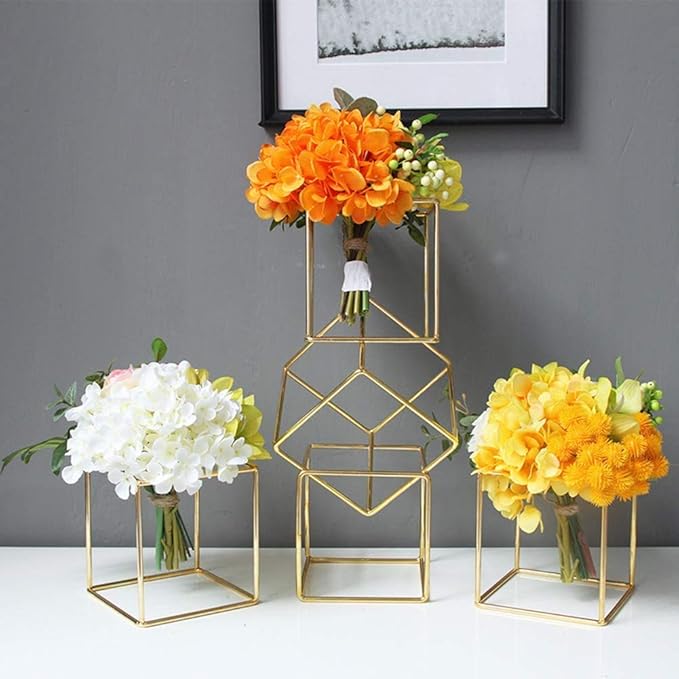 Kimura's Cabin 6pcs Artificial Silk Hydrangea Flowers with Stems Fake Hydrangea Bouquet for Home Table Centerpieces Wedding Party Halloween Decoration (Orange Yellow)