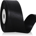 TONIFUL Black Satin Ribbon 1 Inch X 25yds Solid Silk Ribbons for Gift Wrapping, Craft, Floral Bouquets, Valentine's Day Christmas Gift Wrapping, Party Wedding Decoration