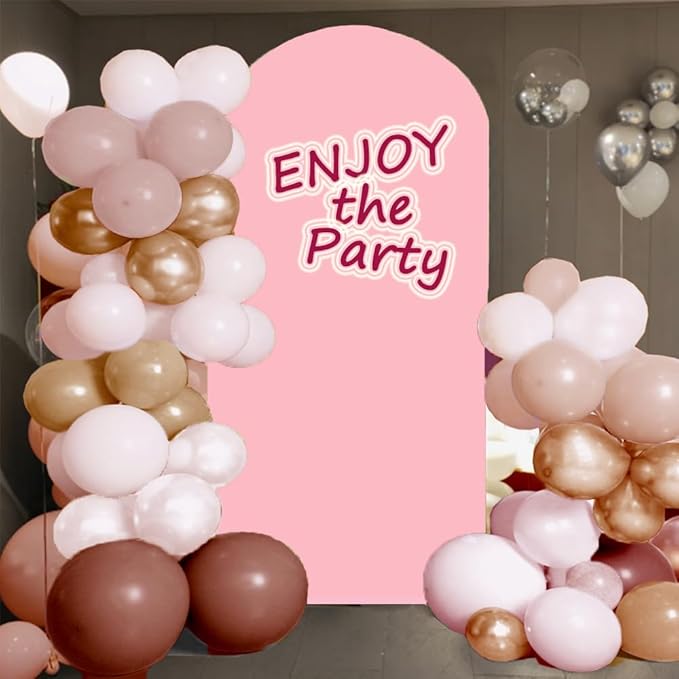 Pink 6FT Spandex Arch Backdrop Cover, Included Components for Wedding, Party Celebration Decoration