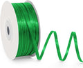 1/8" Wide x 100 Yards Single Face Polyester Satin Ribbon, Satin Ribbon for Crafts, Gift, Hair Bows, Wedding Party Decoration, Bow Making & Other Projects (Green)