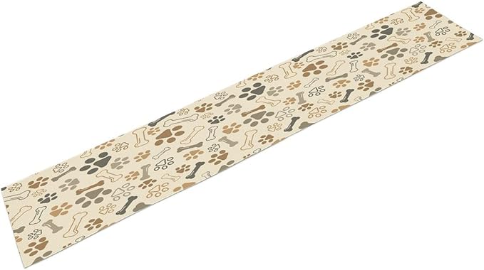 Dog Paw Table Runner,Kids Teens Cute Pet Animal Footprint Theme Pattern Print Tablecloth Burlap for Hotel Indoors Outdoor Dining Room Kitchen Home Decor,W13X L60 in