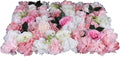 12 Pcs Artificial Flower Wall Panels 60x40cm 3D Flower Background for Wall, Wedding Flower Decorations Wall Silk Rose Panels for Candy Wall, Photo Areas, Stage Background Wall(Dahlia + Rose + Leaf)