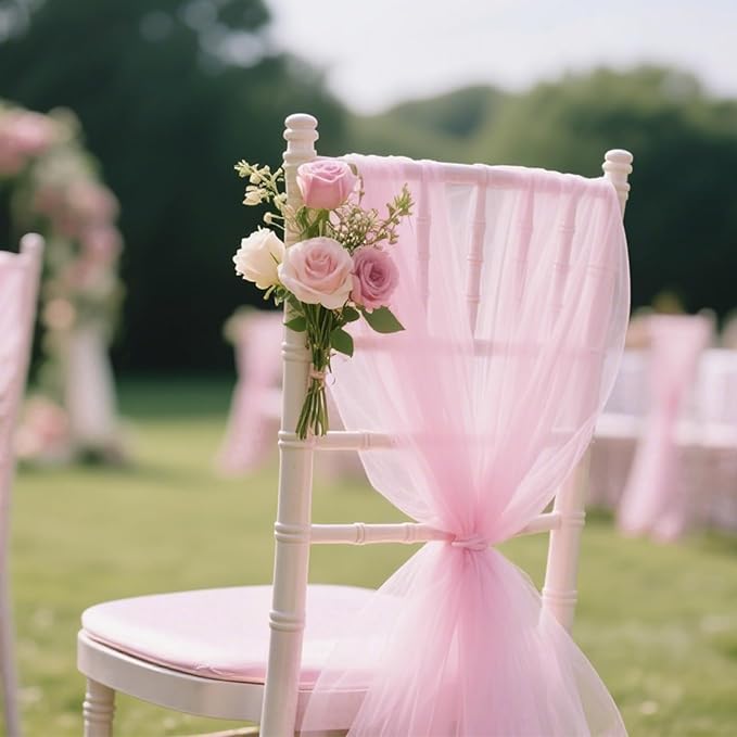 Light Pink Tulle Ribbon 6 Inch x 100 Yards(300ft) Spool Fabric Ribbon Ideal for Tutu Skirt Art Gift Wrapping Flower Bouquet Crafts Weddings Floral Arrangements