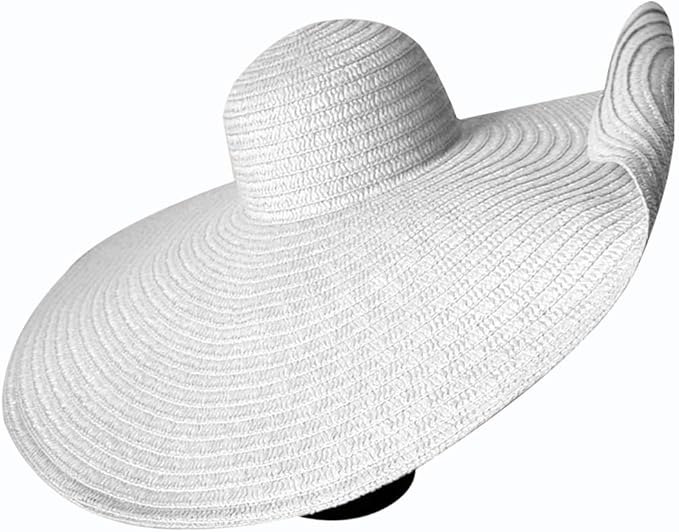 Oversized Beach Straw Hats for Women Extra Large Wide Brim Beach Hat Foldable Roll up Floppy Sun Hat