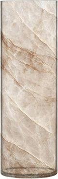 xmyzcd Beige Marble Vase Cylinder Vases Clear Plastic Flower Vase Easy to Clean for Centerpieces Homes Offices Kitchens