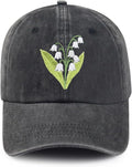 Cute Flower Hat, Elegant Floral Embroidered Adjustable Baseball Cap for Men Women, Gifts for Flower Lovers, Black