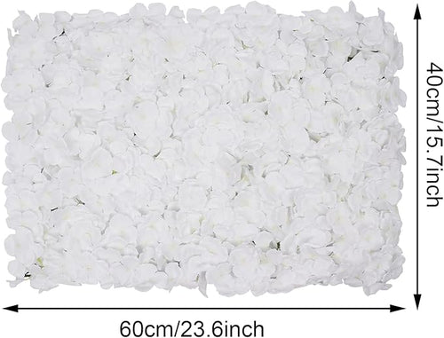 16"x 24" Artificial Flower Wall Panels,Flower Wall Mat Silk Flower Panels for Outdoor Garden Backyard Fence Fence Privacy Screen and Indoor Wall Decor(20Pcs White,Style 3)