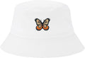 Fashion Embroidered Bucket Hat Cotton Summer Beach Sun Hat for Women Men Teen