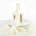MEEDEE Ivory Chiffon Ribbon 3 Inch Frayed Ribbon Cream Chiffon Silk Ribbons Frayed Edge Wide Chiffon Ribbons for Crafts, Flower Bouquet, Wedding Favors Wrapping (2 Rolls 10 Yards)
