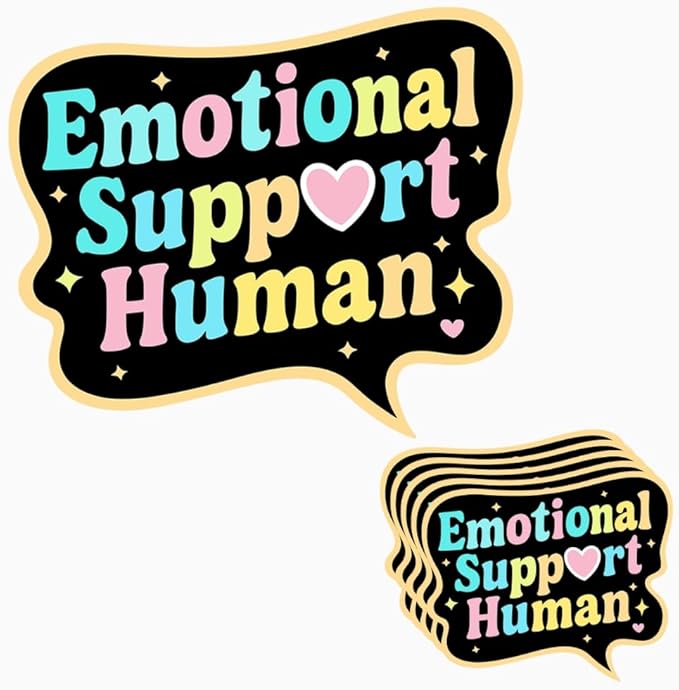 HANDICHI Design 5-Pack 6 Inch Emotional Support Human Stickers – Positive Affirmation Vinyl Decals for Laptops, Water Bottles, Journals and Scrapbooks – Cute Mental Health Self Care Sticker Pack