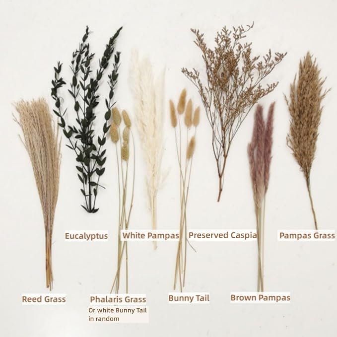 Musunny Pampas Grass Decor, Boho Decor Dried Flower Bouquet for Room,Bedroom,Office,Dried Flower Arrangements for Home Decor Wedding Centerpieces