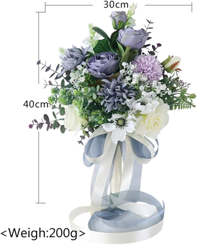 S_SSOY Wedding Bouquet Bride,Bride Bridal Bouquet Bridesmaid Artificial Flowers for Ceremony Anniversary Party Bridal Shower Decoration Wedding Bouquets (Purple)