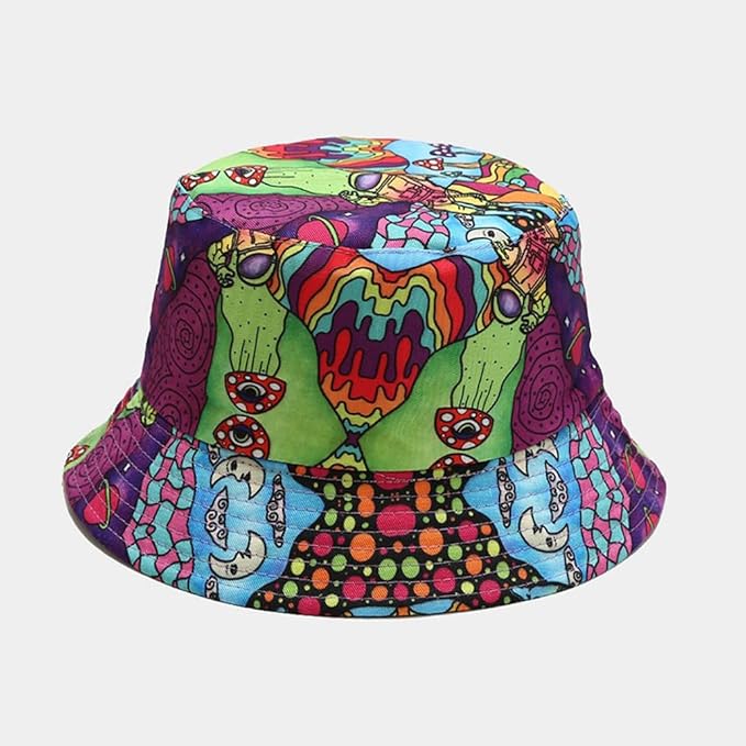 Quanhaigou Bucket Hat for Men Women,Packable Reversible Printed Sun Hats,Fisherman Outdoor Summer Travel Hiking Beach Caps
