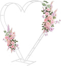 7FT Heart Shaped Metal Arch Frame, Wedding Arch Stand for Ceremony, Large Double Tube Balloon Arch for Wedding Backdrop (White)