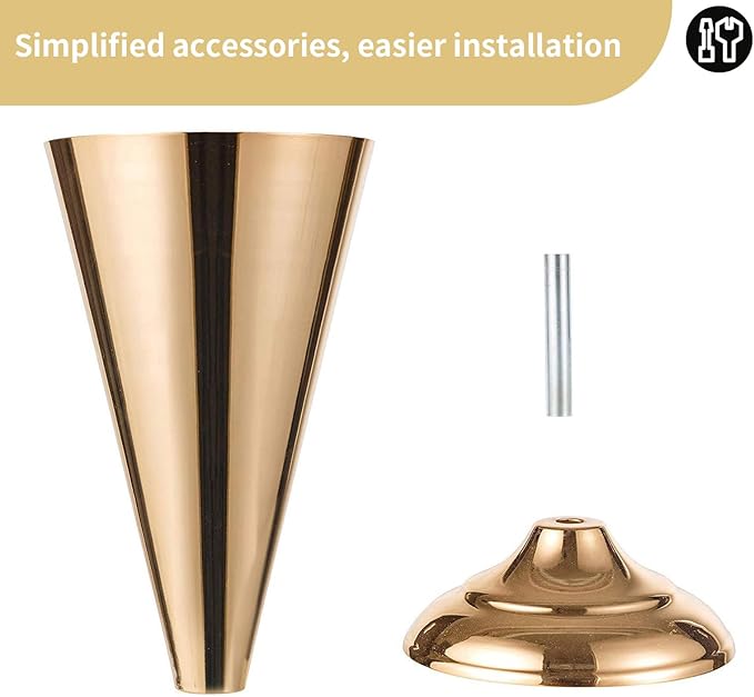 2 Pcs Tabletop Metal Wedding Flower Trumpet Vase, 9.8 inch Table Decorative Centerpiece, Artificial Flower Arrangements for Anniversary Ceremony Party Birthday Event Aisle Home Decoration (Gold)