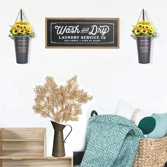 Artificial Gold Plants for Christmas Decoration, Fake Golden Leaves Simulation Bamboo Leaf Faux Reed Plant Bushes Indoor Outdoor Xmas Party Wedding Table Centerpiece DIY Decor -Tall 30 Inch 2 Pack